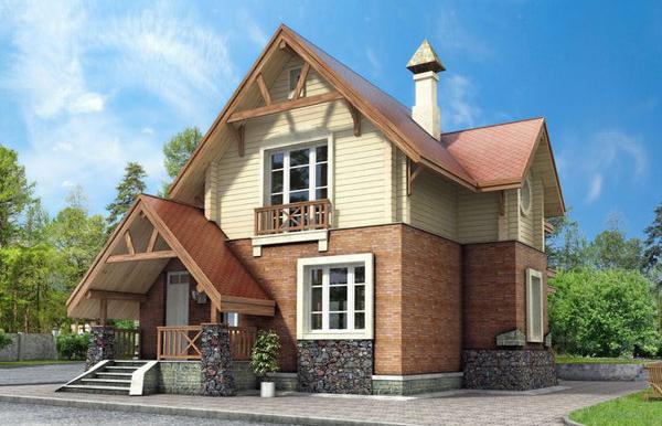 Проект комбинированного дома с верандой и вторым светом 4-145,4 (99А)