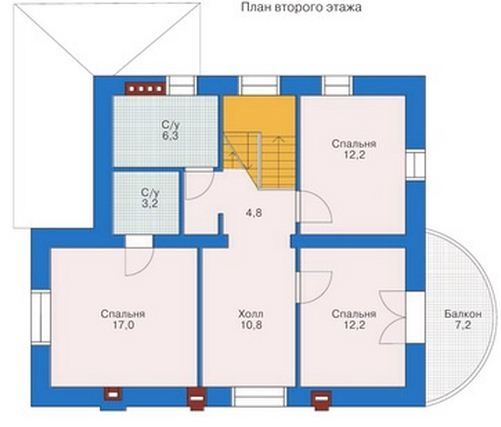 Проект дома с эркером и балконом из арболита 3-148,2 (51-29)