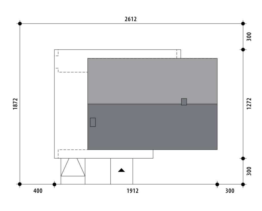 Проект прямоугольного современного одноэтажного коттеджа с гаражом 16-160