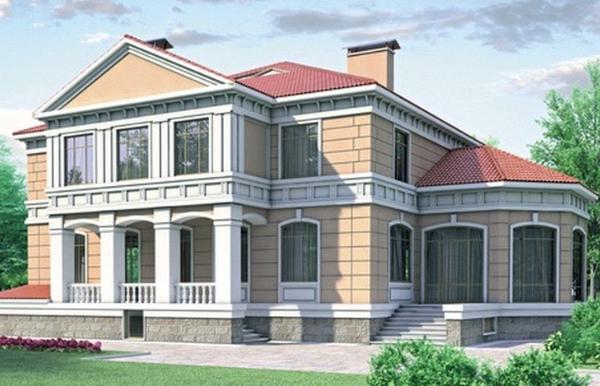 Проект большого дома с камином 1-538 (35-26)