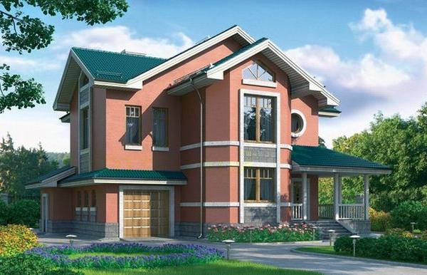 Проект керамзитобетонного дома с окрашенными фасадами 3-284,6 (54-89)