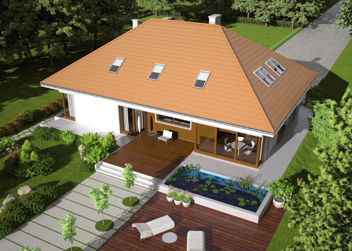 Проект двухэтажного дома с облицовочным кирпичом и мансардой 15-226