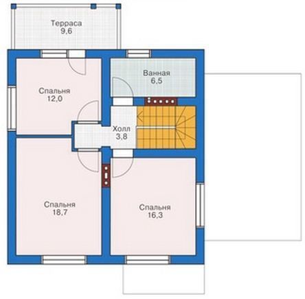 Проект дачного дома с 3 спальнями 6-137,6 (53-96)
