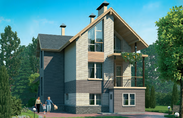 Проект трехэтажного дома с гаражом 4-221,2 (129А)