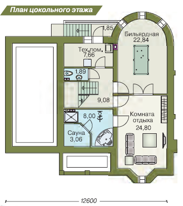 Проект кирпичного коттеджа с цокольным этажом 4-250 (41АС)