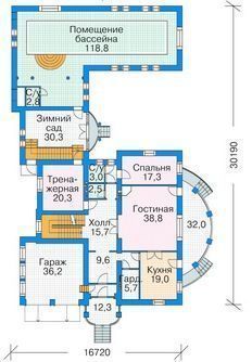 Проект кирпичного дома с цокольным этажом 3-831 (35-85)