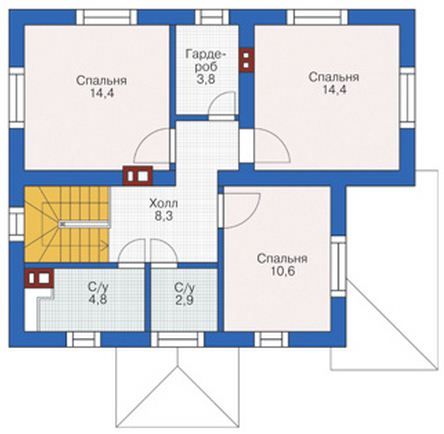 Проект компактного дома в стиле фахверк 6-123,2 (55-78)