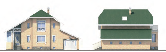 Проект дома с цокольным этажом и облицовкой кирпичом 4-228,9 (14Е)