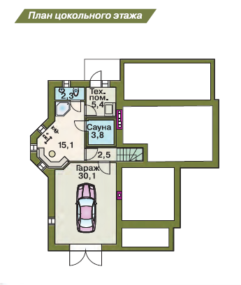 Проект загородного дома с цокольным этажом 4-256,8 (53А)