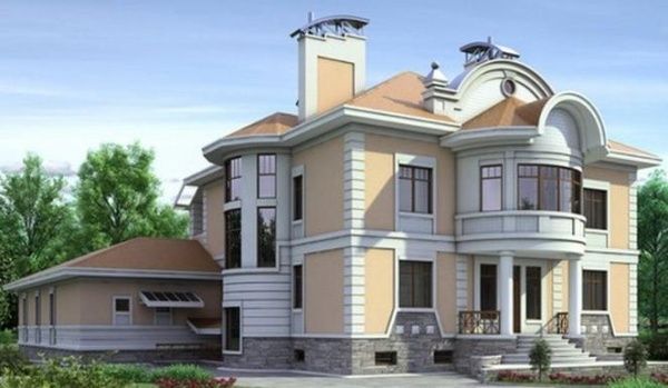 Проект кирпично-монолитного дома с цоколем 3-917 (35-24)
