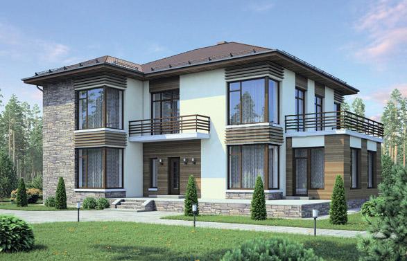 Проект дома с красивыми угловыми окнами 2-245,3 (10-77)