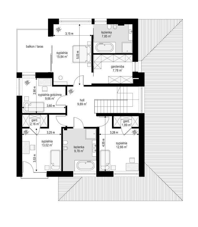 Проект современного коттеджа с 5 спальнями и кабинетом 17-323