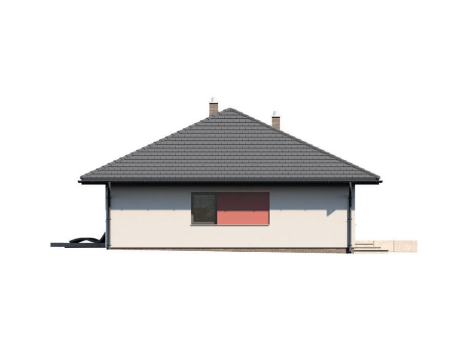 Проект одноэтажного газобетонного дома с крышей из металлочерепицы 16-149