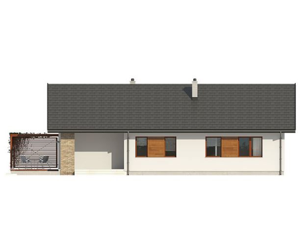 Проект одноэтажного дома для узкого участка 16-113
