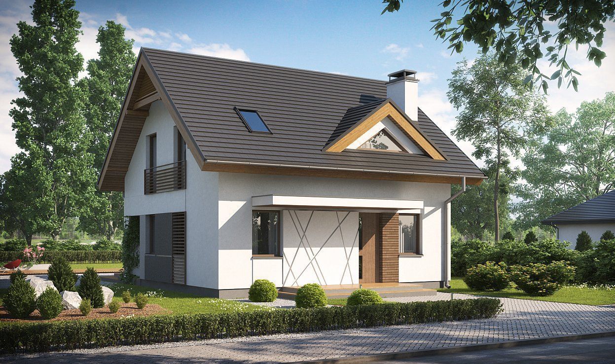 Проект дачного дома с террасой из керамзитобетона 5-109,4 (z163)