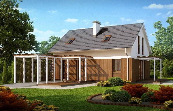 Проект дома с комбинированной отделкой фасадов 5-117,9 (z213)