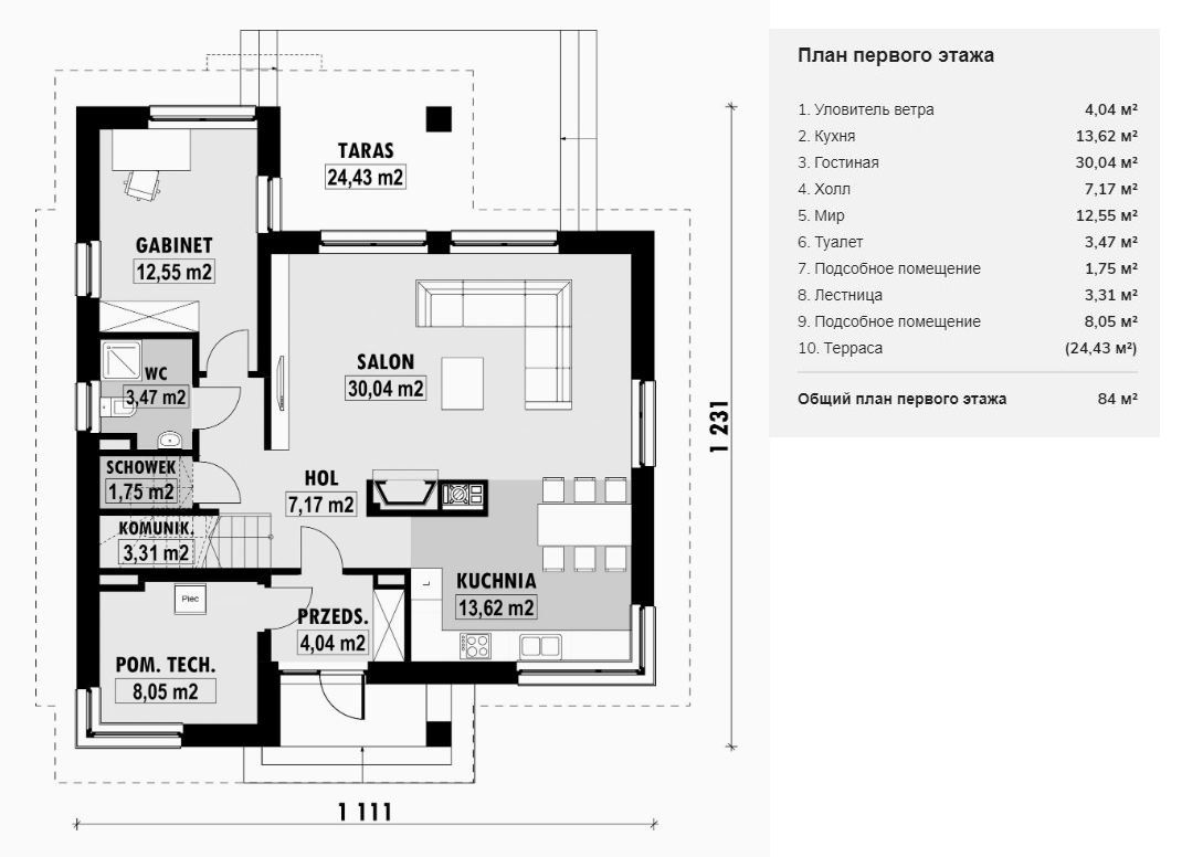 Проект коттеджа с мансардным этажом для постоянного проживания 17-141