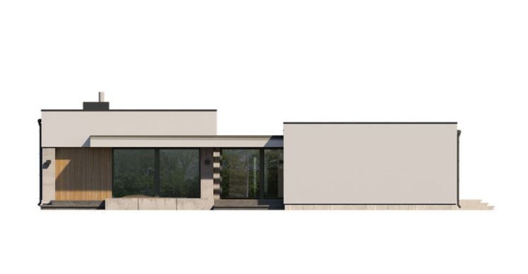 Проект для строительства одноэтажного дома с плоской крышей 16-223
