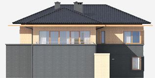 Проект дома с угловыми окнами из кирпича 2-265