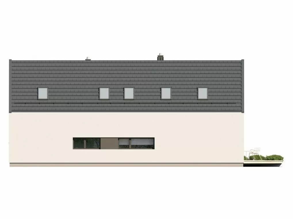 Проект дома в стиле Барнхаус с балконом и фальцевой кровлей 16-184