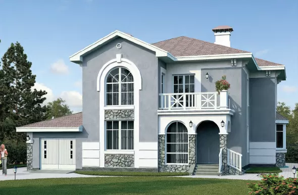 Проект дома с оштукатуренными фасадами 4-219,1 (338А)