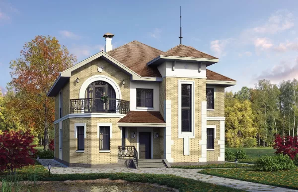 Проект дома с террасой на монолитной фундаментной плите 4-208,5 (137А)