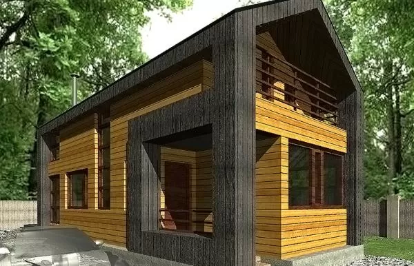 Проект деревянного дома в стиле барнхаус 7-91